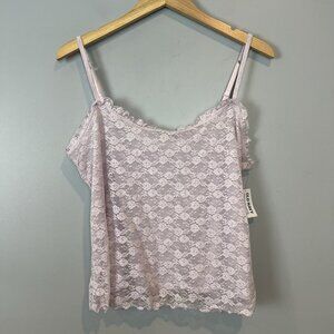Old Navy Women's Fitted Ruffle Floral Lace Cami Top Size XL Liliac NWT Y2K